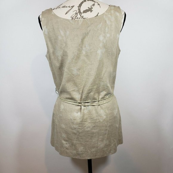 Address by Maggy Linen Blend Tank Top with Waist Tie Size 10 - Picture 3 of 9